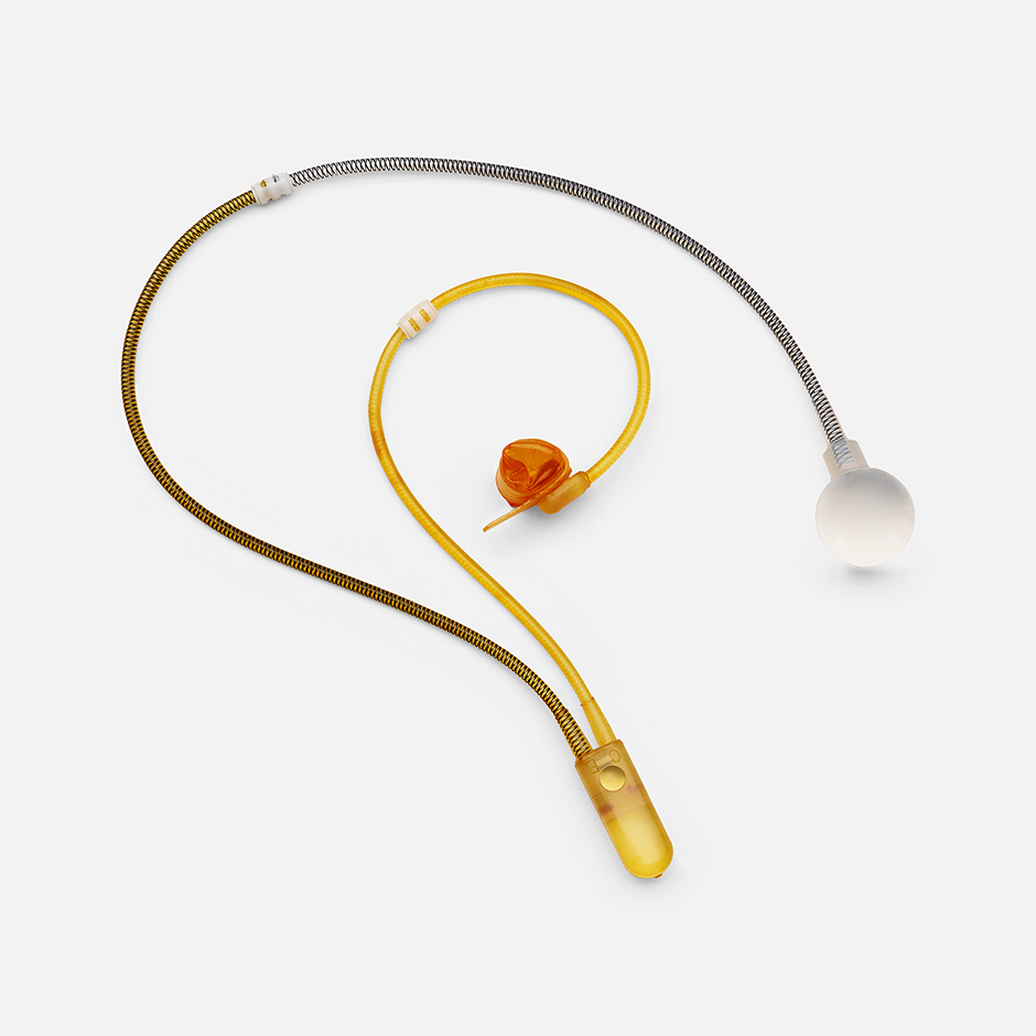 AMS 800 artificial urinary sphincter detailing the occlusive cuff, pressure-regulating balloon, and control pump. 