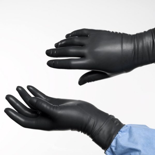 black latex surgical gloves