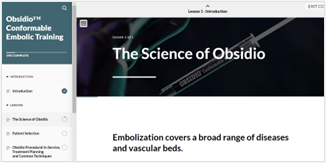 Preview of the Obsidio Conformable Embolic training course.