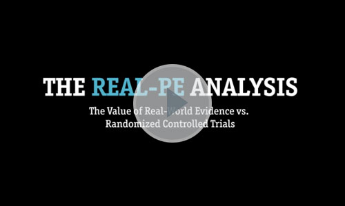 The real PE analysis RWE vs RCT with play button.